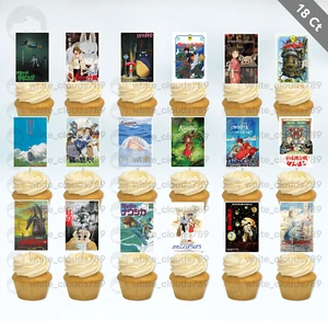 18 Ghibli Cupcake Topper Studio Movies Totoro Spirited Away Party Favor - Picture 1 of 1