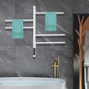5-Bar Stainless Steel Heated Towel Rack Electric Towel Heater Rack LCD Display - Picture 1 of 11