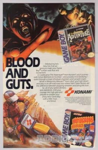 Castlevania Motocross Maniacs '80s PRINT AD Konami video Game Boy vintage 1989 - Picture 1 of 1