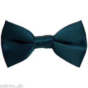 Sapphire Blue Kid's Straight Cut Solid Pre-tied Strap Bowtie Boy's Bowtie - Picture 1 of 1