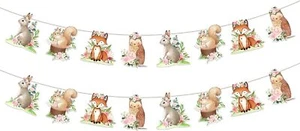 2 Packs Woodland Animals Banner for Girl, Forest Animal Garland, Woodland... - Picture 1 of 6