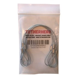 TetherHero.com Cable Tether 4 Pack - Adjustable, Pre-Assembled - Picture 1 of 6