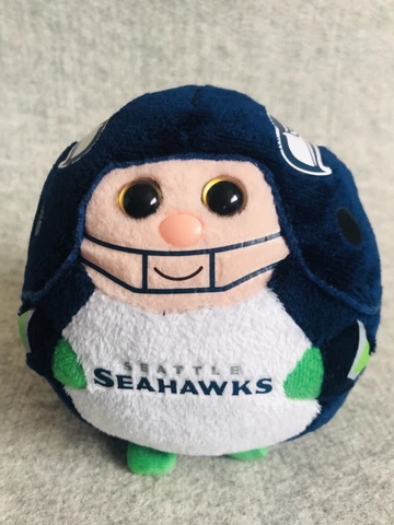 SEATTLE SEAHAWKS PLUSH Football Player TY Stuffed Beanie Ball 2012 Cover