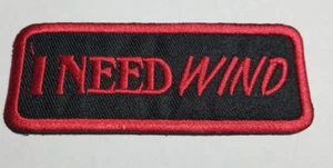 I NEED WIND Motorrad bestickt Club MC RC rot Patch ca. 1,5x3,75" - Bild 1 von 2