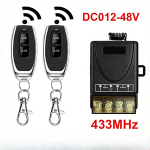 2x Funk Ein -/Ausschalter Fernbedienung 12V 24V 36V 48V DC Lichtschalter Sender - Bild 1 von 10