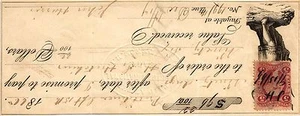 AMERICAN NATIONAL BANK,PROVIDENCE RI, 1866,REV STAMPED PROMISSARY NOTE - Bild 1 von 2