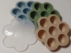 Silicone Baby Food Freezer Tray Storage 3 Containers 1 lid Jello Molds Popsicles - Picture 1 of 4