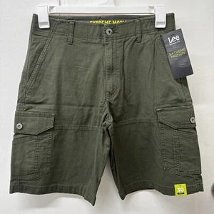 NWT - Lee Men's Extreme Motion Swope Cargo Shorts, Size: 30 Olive Green - Foto 1 di 5