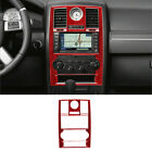 For Chrysler 300 2008-2010 Red Carbon Fiber Interior Central Console Cover Trim