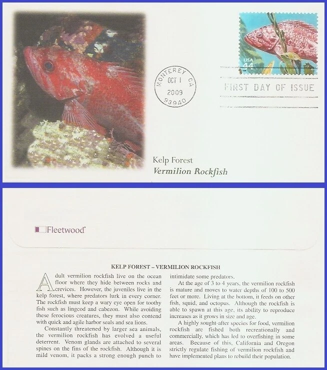 USA3 #4423f U/A FLEETWOOD FDC   Vermilion rockfish Kelp Forest - Imagem 1 de 1