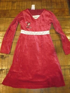 WDW Disney Minnie Mouse Red Velour Christmas Holiday Dress Size 7 Brand New - Picture 1 of 7