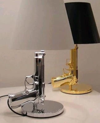 Y.C Modern Design Gold/silver Gun Table Lamp Desk Lighting Beside Light House - Image 1 of 4