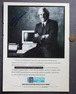 Golf Legend Greg Norman Signed / Autographed EPSON Computers Magazine ad photo-- - Picture 1 of 1