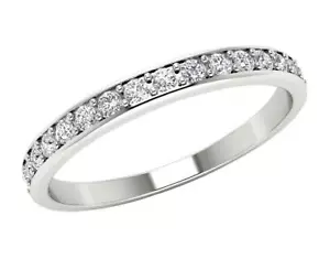 Engagement Anniversary Ring 14K White Gold I1 G 0.25Ct Natural Diamond Prong Set - Picture 1 of 11