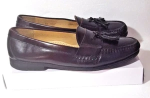 Cole Haan Mens Size 10 Burgundy Classic Pinch Tassel Slip-On Loafer Dress Shoes - Picture 1 of 8