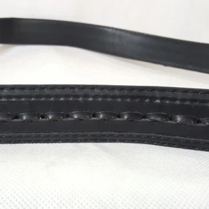 NEW Mens Faux Leather Braided Belt 42 Stitched Woven Black - Picture 1 of 2