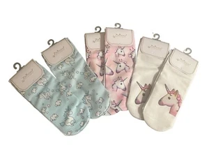 Unicorn Low Cut Girls Ankle Socks Novelty Funny Cozy US Size 5-9 NEW (6 Pairs) - Picture 1 of 9