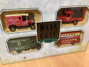 Lledo Days Gone By 4 Model die-cast set, Bus & Trucks Nestles, Green King CB23 - Picture 1 of 4