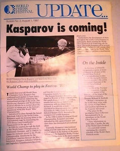 World Chess Festival Bulletin #2, 1987 - Kasparov is Coming! Saint John, Canada - Picture 1 of 5