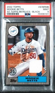 2022 Topps 1987 Topps Black #87ASR-MB Mookie Betts Jersey Relic PSA 9 /199 - Picture 1 of 2