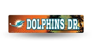 Miami Dolphins Street Sign NEW! 4"X16" "Dolphins Dr." Man Cave NFL - Picture 1 of 1