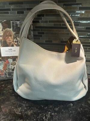 COACH 1941 BANDIT HOBO 39 Glovetanned Pebble Leather Handbag Chalk 86760 - Image 1 of 4