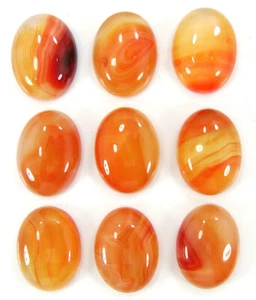 129.30 Ct Natural Red Onyx Gemstone 15x20 mm Oval Cabochon 9 Pcs Lot - 60741 - Picture 1 of 2