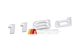 Trunk Chrome Emblem Badge Letters 118D fits BMW 118 d E81 F20 E87 E88 1-Series - Imagen 1 de 1