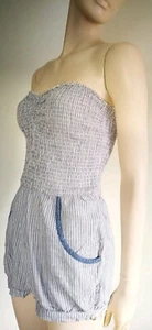 HOLLISTER Jumpsuit Playsuit Overall *Gr. S 36 *Blau Weiß *Gestreift *Baumwolle - Bild 1 von 9