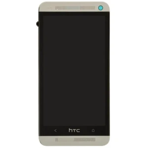 LCD Digitizer Front Housing Assembly for HTC One M7 Silver Front Glass Touch  - Picture 1 of 2