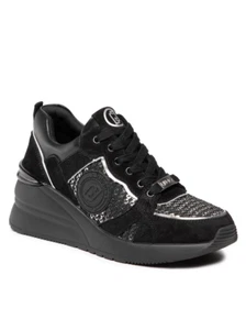 SCARPE SNEAKERS DONNA LIU JO ALYSSA 02 BF2029 PX242 PELLE NERO ORIGINALE AI 2025 - Picture 1 of 6