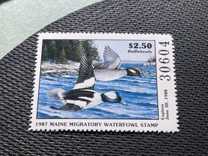 1987 Maine State ME4 Büffelkopf Ente wandernde Wasservögel Briefmarke postfrisch - Bild 1 von 2