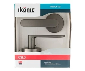 Ikonic Gunmetal Oslo Privacy Lever Set - Foto 1 di 5