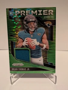 Brian Thomas Jr Patch Rookie 2024 Prizm Premier Jerseys Green Pulsar Prizm (RC) - Picture 1 of 2