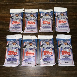 2025 TOPPS BASEBALL SERIES 2 FACTORY SEALED/UNGEÖFFNET FAT PACK LOT OF 8 PACKS - Bild 1 von 6