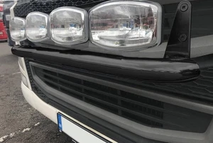 Black Stainless Grill Bar E + Jumbo Spots To Fit DAF XG XG+ XF Truck Front Tube - Picture 1 of 4