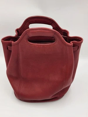 Mochila tipo cubo mini shopper vintage Coach 9994 con cordón cartera roja Foto 1 de 4