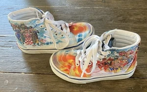 Vans One Piece Anime High Top Kids Shoes Size 11 Blue & Orange Great Condition! - Picture 1 of 8
