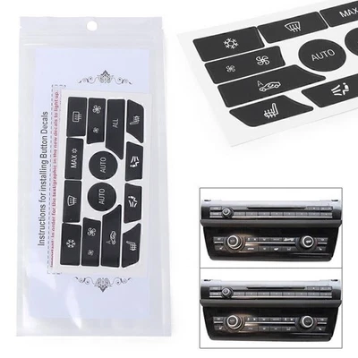 Interior Panel Climate Control Button Decals Stickers For BMW 5 Series 2009-2015 - Imagem 1 de 4