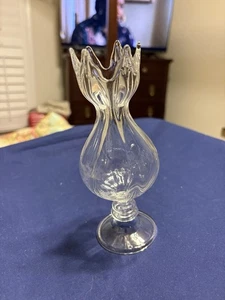 Vintage Clear Glass Spherical Vase Floral Shape Capsule Vase - Picture 1 of 8
