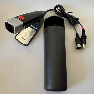 Vintage 70s PHILIPS N8 210 Analog Microphone Mic w/ Dual Plugs 5-Pin DIN Holland - Picture 1 of 16