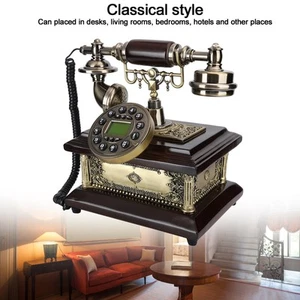 Resin Antique Vintage Classical Telephone For Home Hotel Desks Bedrooms Livi SPC - Zdjęcie 1 z 12