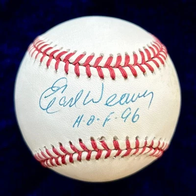 Earl Weaver Signed “HOF 96” Official American League Baseball. PSA - Image 1 of 2