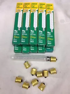 Exit Sign Bulb 9 Watt 30,000hr E12 or E17 Intermediate Base w/base Adapter 10Pcs - Picture 1 of 9