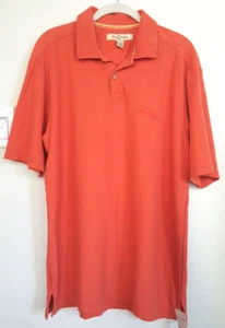 Tommy Bahama Men’s Short Sleeves Orange Polo Shirt Size L - Picture 1 of 7