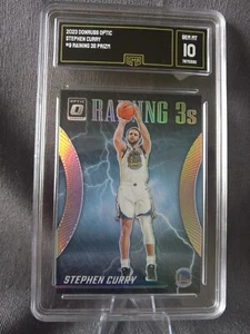STEPHEN CURRY 2023 DONRUSS OPTIC #9 RAINING 3s PRIZM GEM MT 10 - Picture 1 of 2