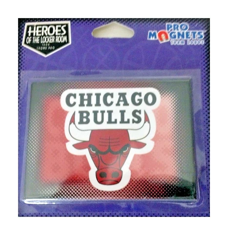 Chicago Bulls NBA Basketball Metal Logo 3.5" Magnet New Old Stock 90's- Set of 4 Cover