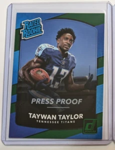 2017 Donruss Rated Rookie Press Proof Green TAYWAN TAYLOR RR RC #315 🏈 - Picture 1 of 2