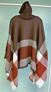 Poncho a rayas con capucha para mujer Ellie & Kate talla única se adapta a la mayoría - Imagen 1 de 3