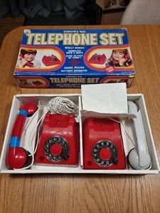 SELTEN Vintage Zifferblatt Telefon Spielzeug Gegensprechanlage Set Durham's Zifferblatt 1970er Jahre funktioniert nicht - Bild 1 von 20